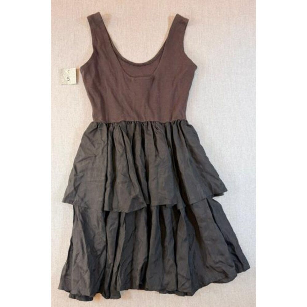 Brass Plum Vintage Black Tiered Grunge Ruffle Dress Size Small NWT - Picture 2 of 4